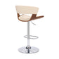 HomeRoots Cream Faux Leather Adjustable Swivel Wooden Bar Stool