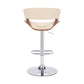 HomeRoots Cream Faux Leather Adjustable Swivel Wooden Bar Stool