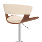 HomeRoots Cream Faux Leather Adjustable Swivel Wooden Bar Stool