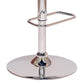 HomeRoots Cream Faux Leather Walnut and Chrome Adjustable Swivel Bar Stool