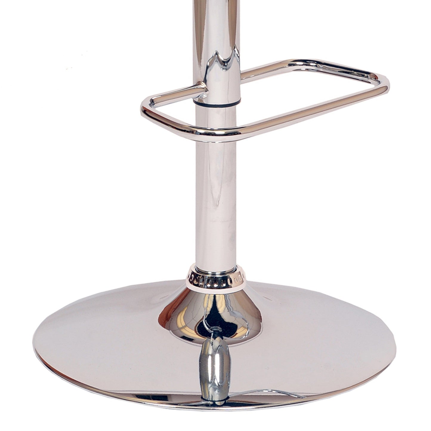 HomeRoots Cream Faux Leather Walnut and Chrome Adjustable Swivel Bar Stool