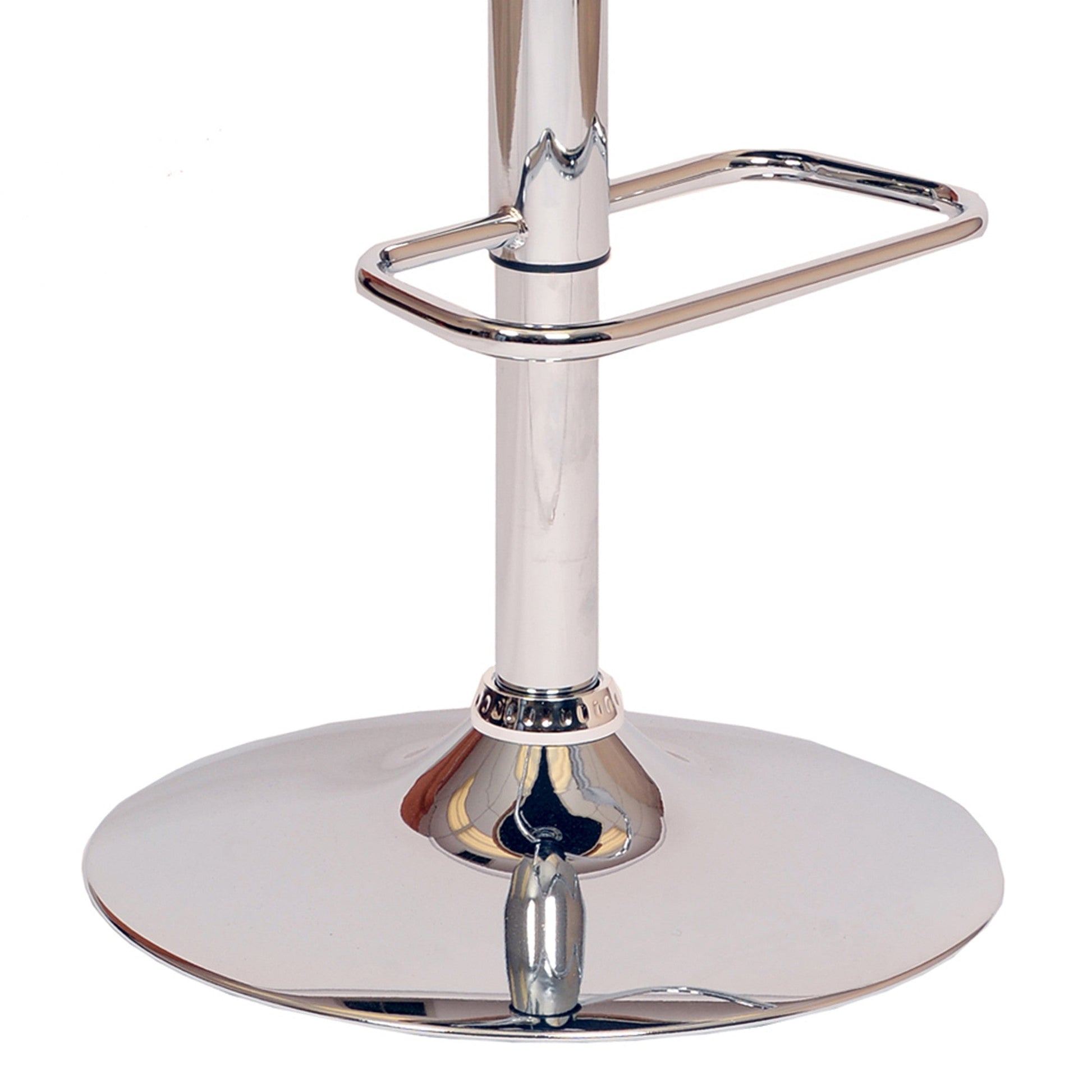 HomeRoots Cream Faux Leather Walnut and Chrome Adjustable Swivel Bar Stool