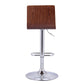 HomeRoots Cream Faux Leather Walnut and Chrome Adjustable Swivel Bar Stool