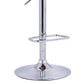 HomeRoots Cream Faux Leather Walnut and Chrome Adjustable Swivel Bar Stool
