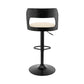 HomeRoots Cream Upholstered Black Base Adjustable Swivel Bar Stool