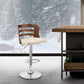 HomeRoots Cream Upholstered Chrome Base Adjustable Swivel Bar Stool
