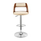 HomeRoots Cream Upholstered Chrome Base Adjustable Swivel Bar Stool