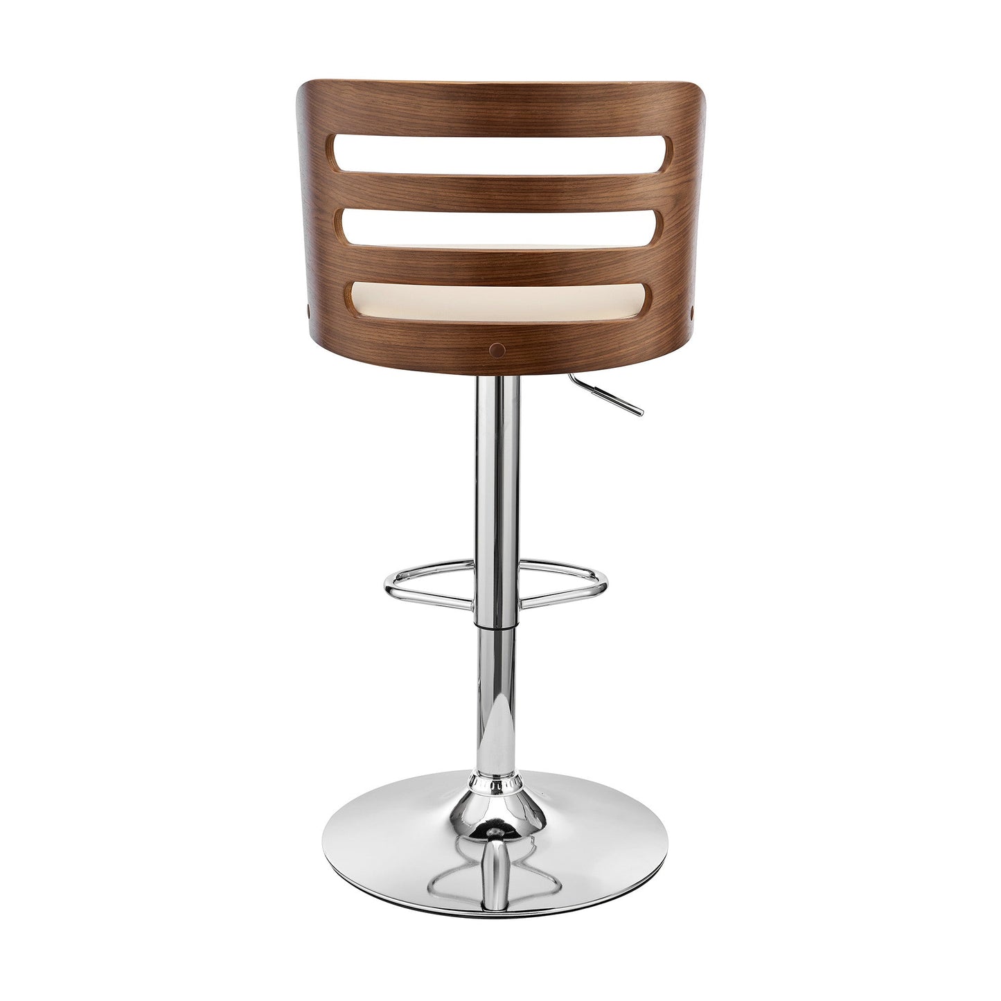 HomeRoots Cream Upholstered Chrome Base Adjustable Swivel Bar Stool