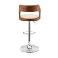 HomeRoots Cream Upholstered Chrome Base Adjustable Swivel Bar Stool