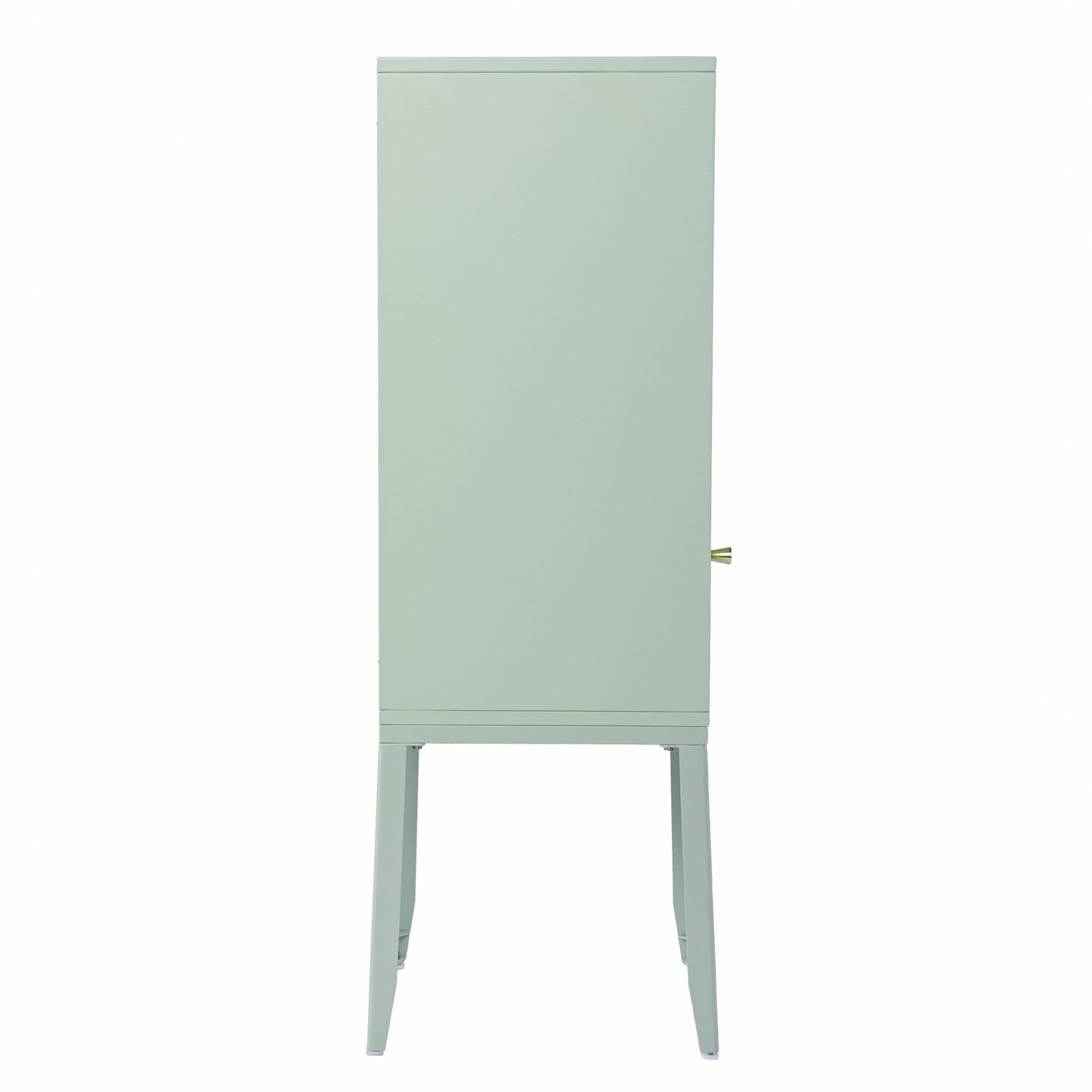 HomeRoots Crosshatch Accent Storage Cabinet in Pale Green Finish