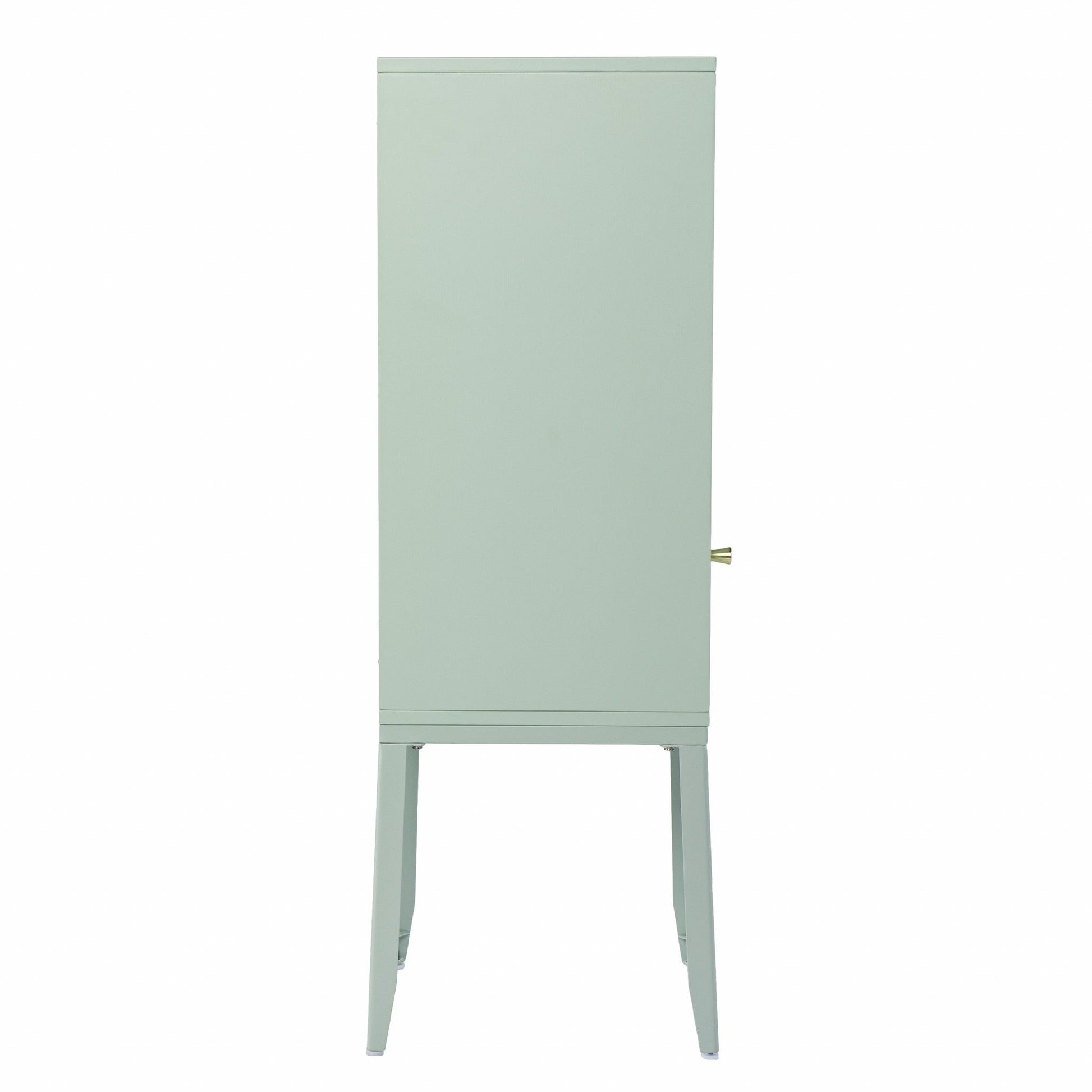 HomeRoots Crosshatch Accent Storage Cabinet in Pale Green Finish