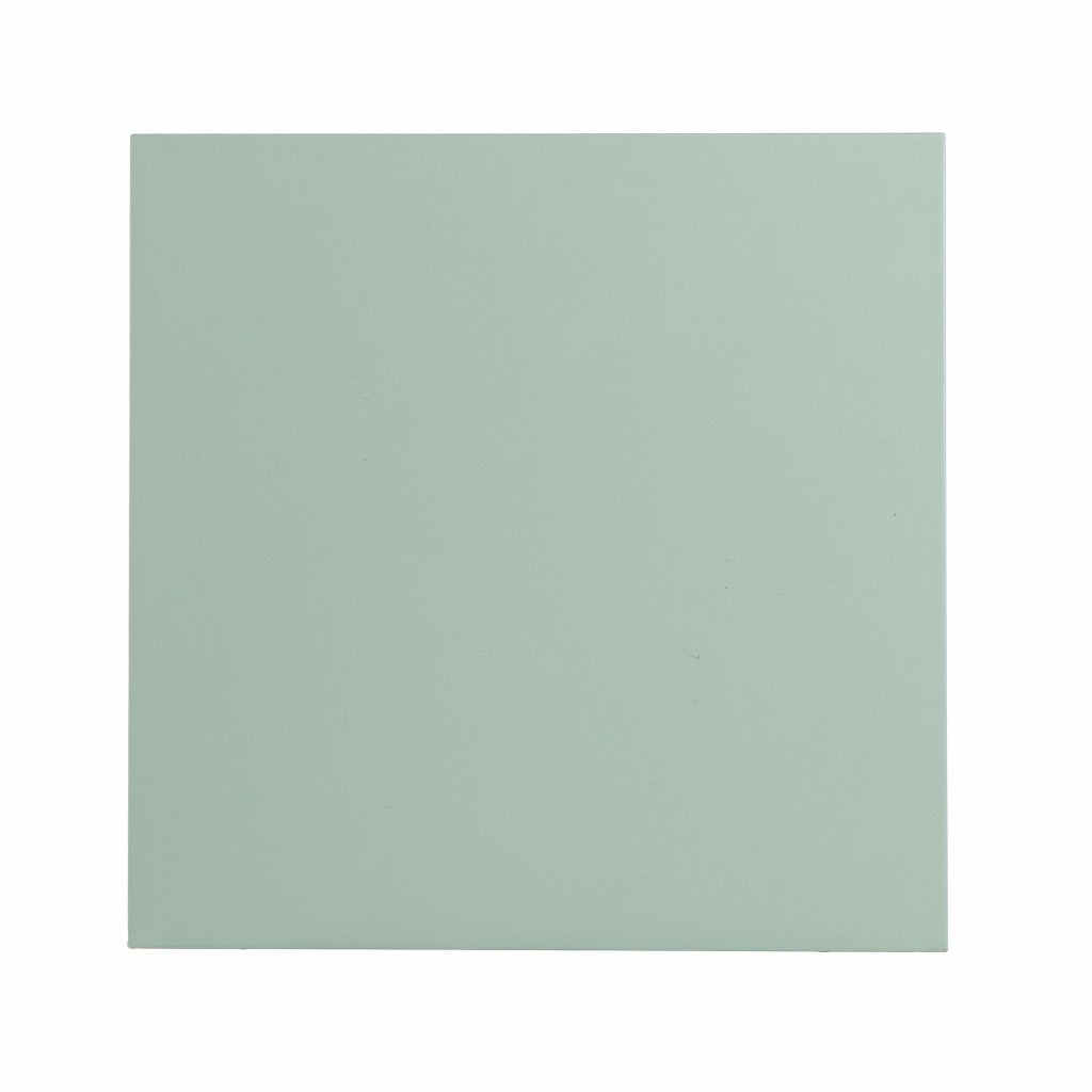 HomeRoots Crosshatch Accent Storage Cabinet in Pale Green Finish