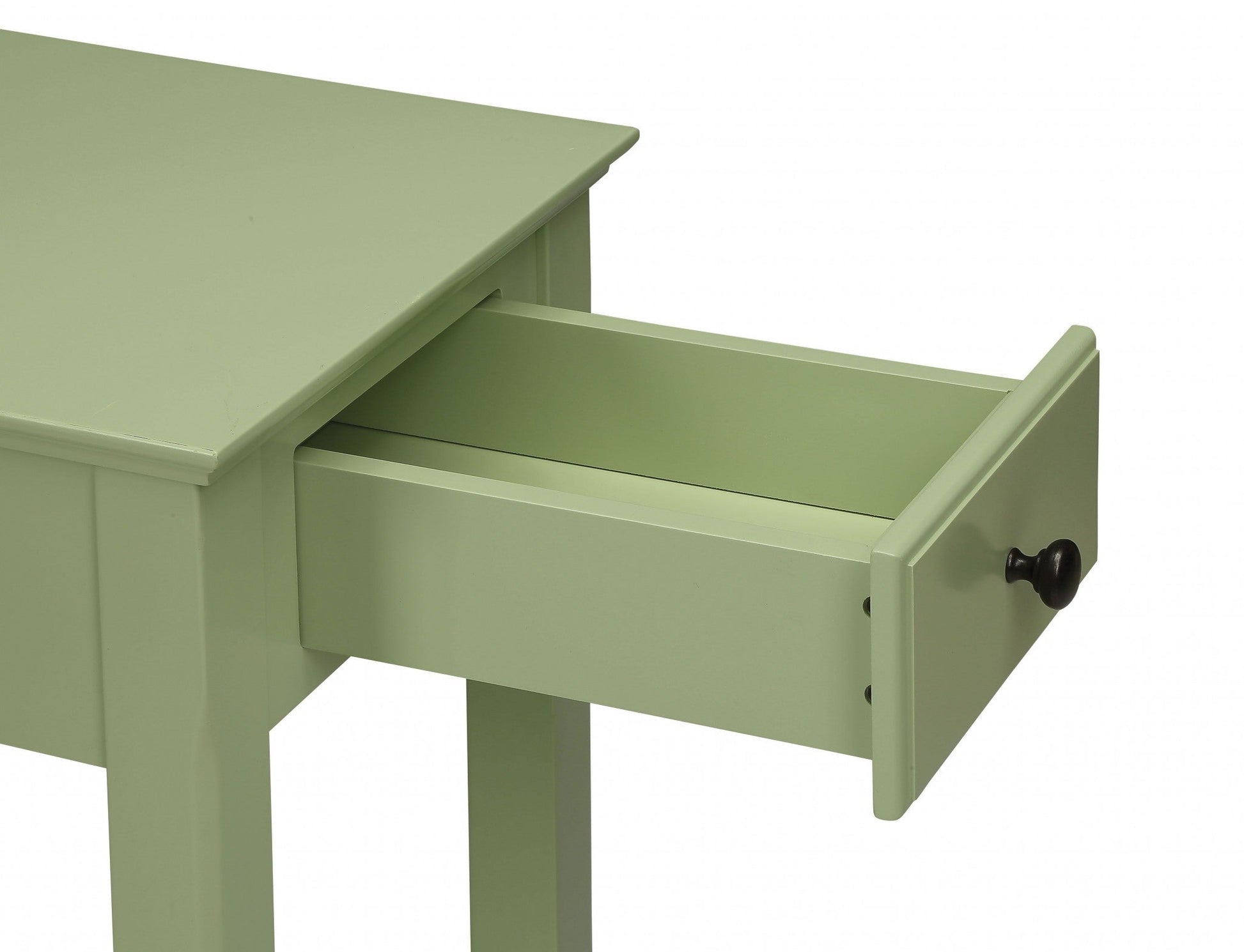HomeRoots Cutie Compact Pale Green Single Drawer End Table