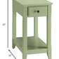 HomeRoots Cutie Compact Pale Green Single Drawer End Table