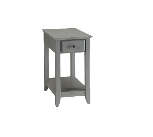 HomeRoots Cutie Compact Single Drawer End Table in Gray Finish