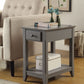 HomeRoots Cutie Compact Single Drawer End Table in Gray Finish