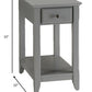 HomeRoots Cutie Compact Single Drawer End Table in Gray Finish