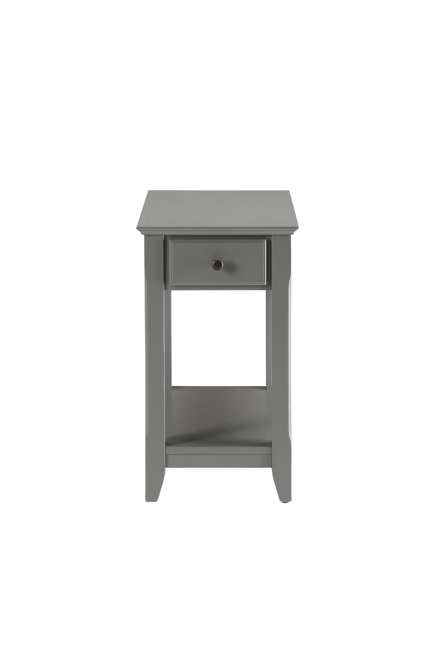 HomeRoots Cutie Compact Single Drawer End Table in Gray Finish