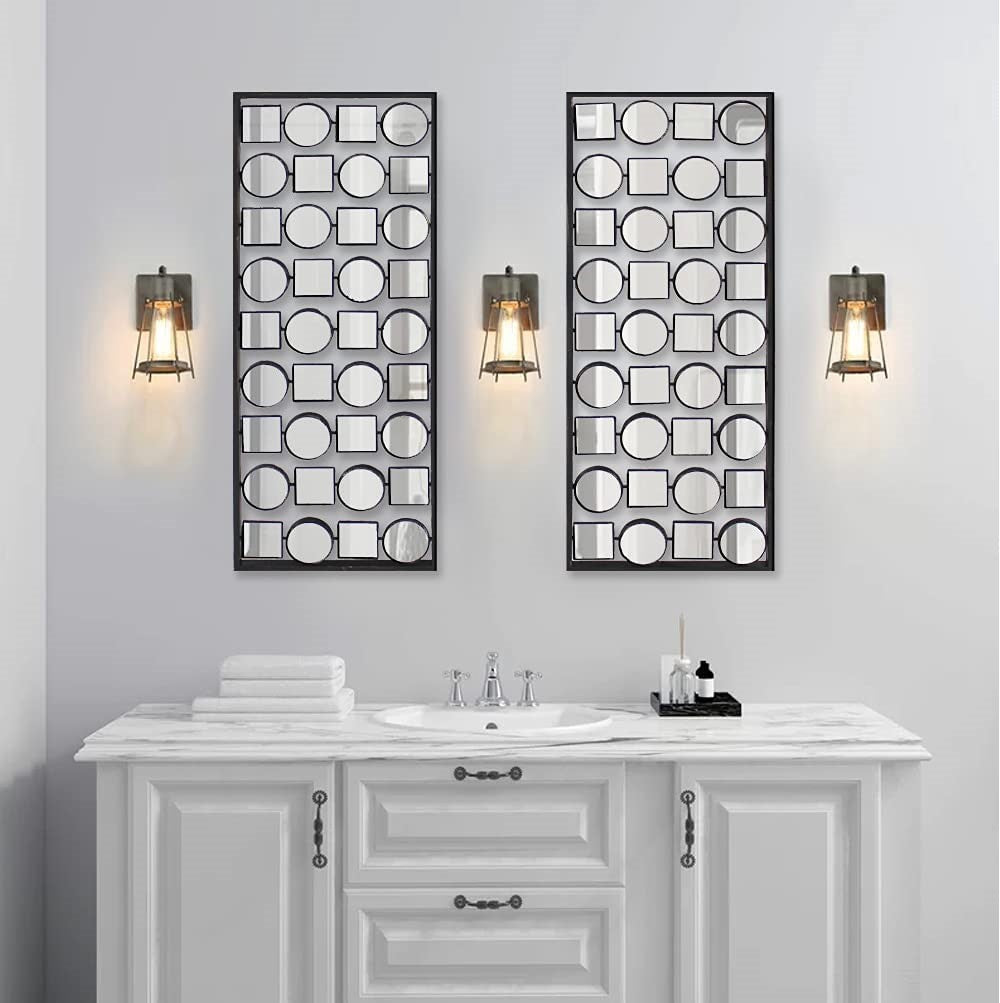 HomeRoots Dark Bronze Finish Mirrored Metal Wall Plaque Set