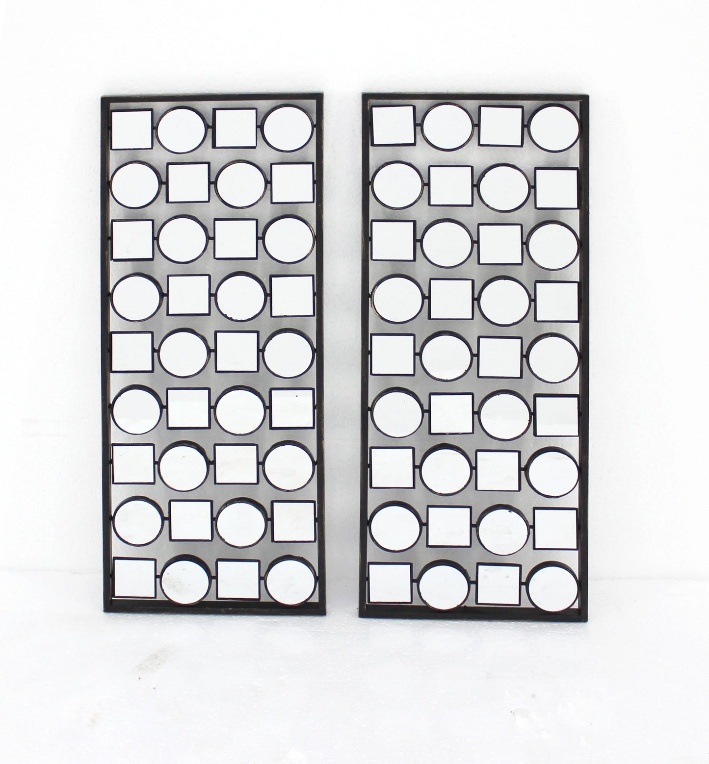 HomeRoots Dark Bronze Finish Mirrored Metal Wall Plaque Set