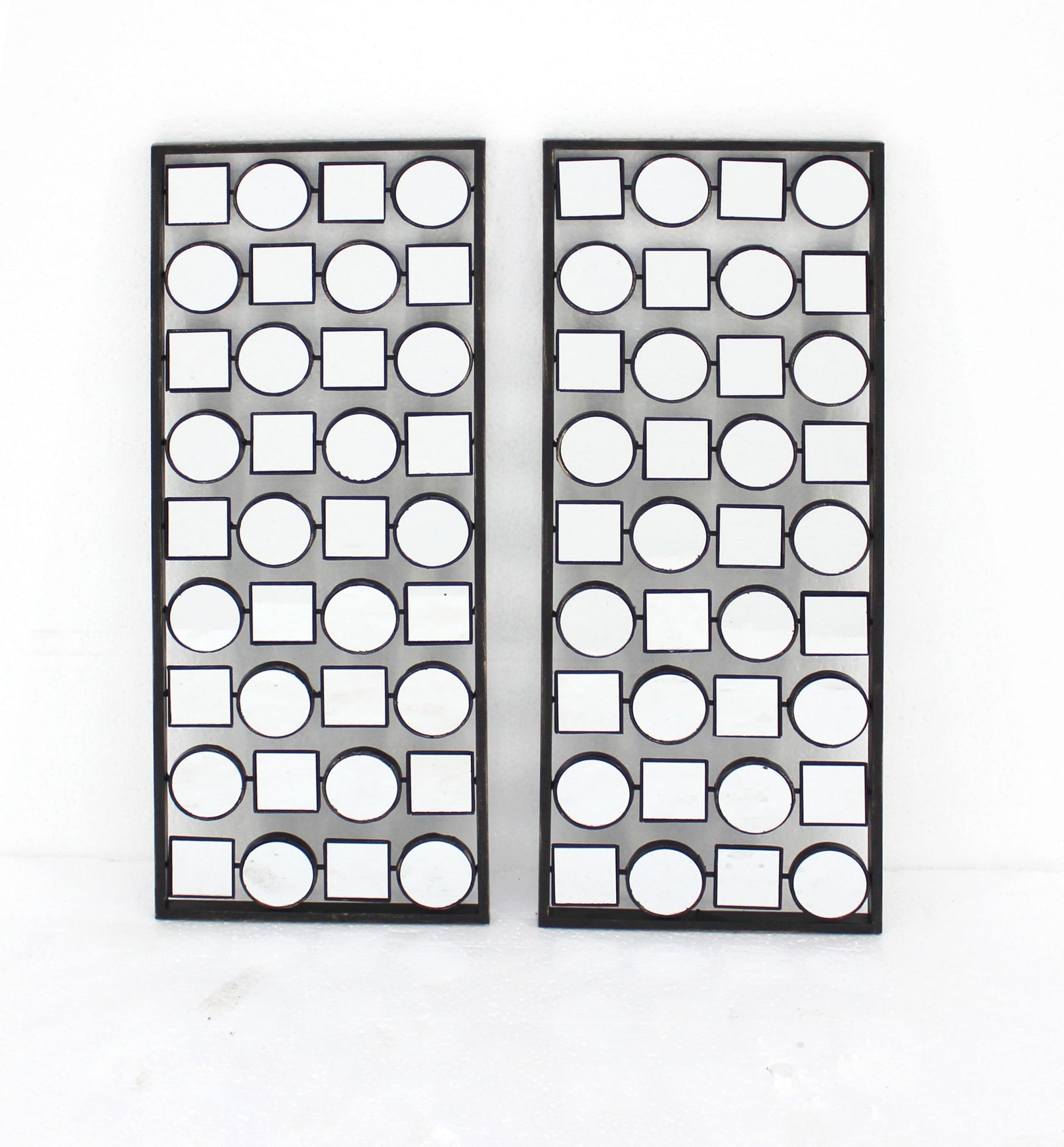 HomeRoots Dark Bronze Finish Mirrored Metal Wall Plaque Set