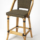 HomeRoots Dark Brown And Beige Rattan Bar Stool