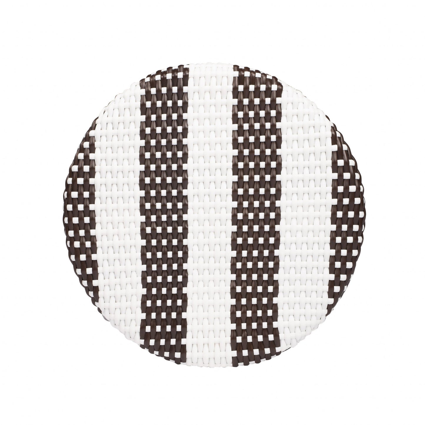 HomeRoots Dark Brown And White Rattan Counter Stool