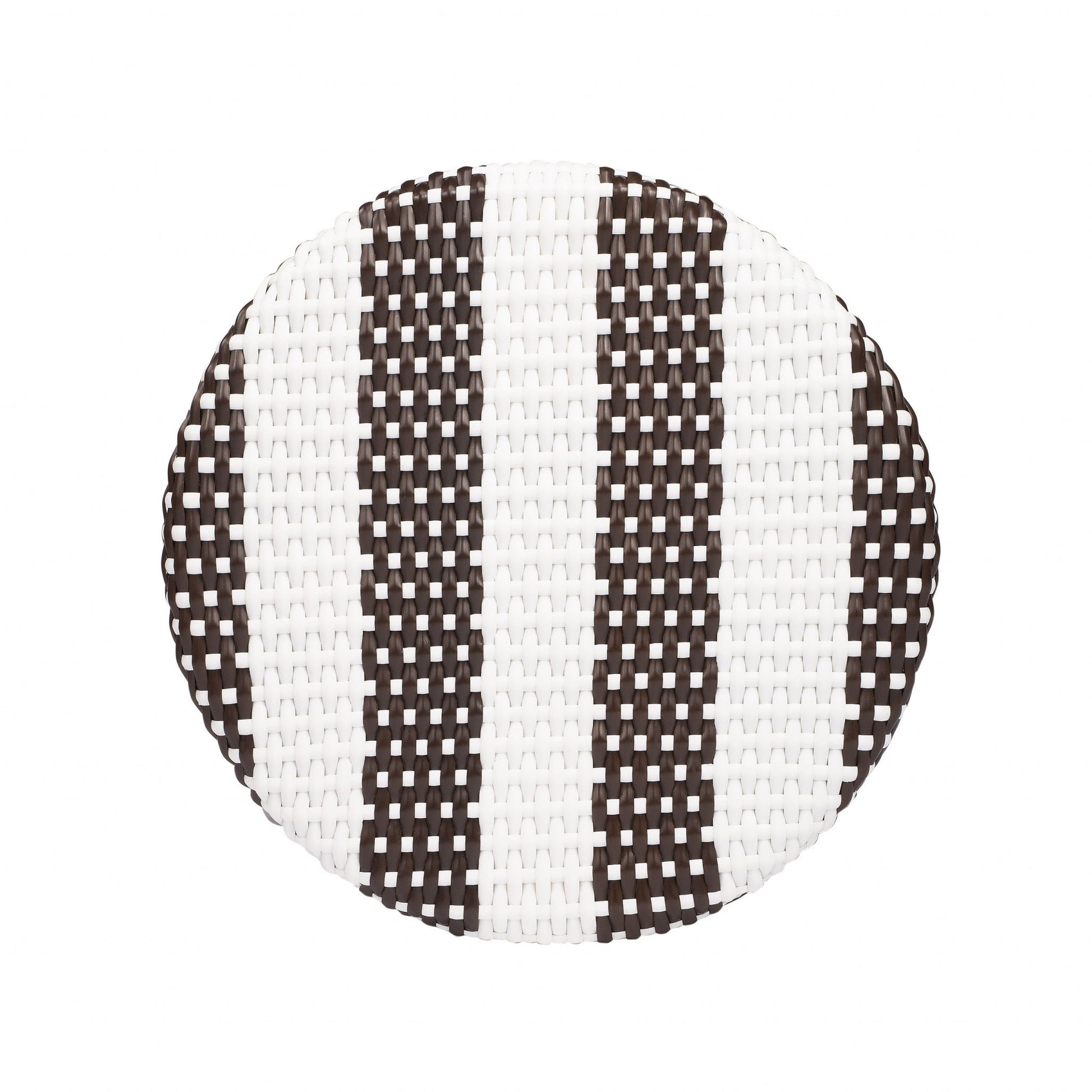 HomeRoots Dark Brown And White Rattan Counter Stool