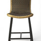 HomeRoots Dark Brown Rattan And Iron Pub Stool