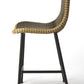 HomeRoots Dark Brown Rattan And Iron Pub Stool