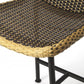 HomeRoots Dark Brown Rattan And Iron Pub Stool