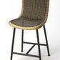 HomeRoots Dark Brown Rattan And Iron Pub Stool