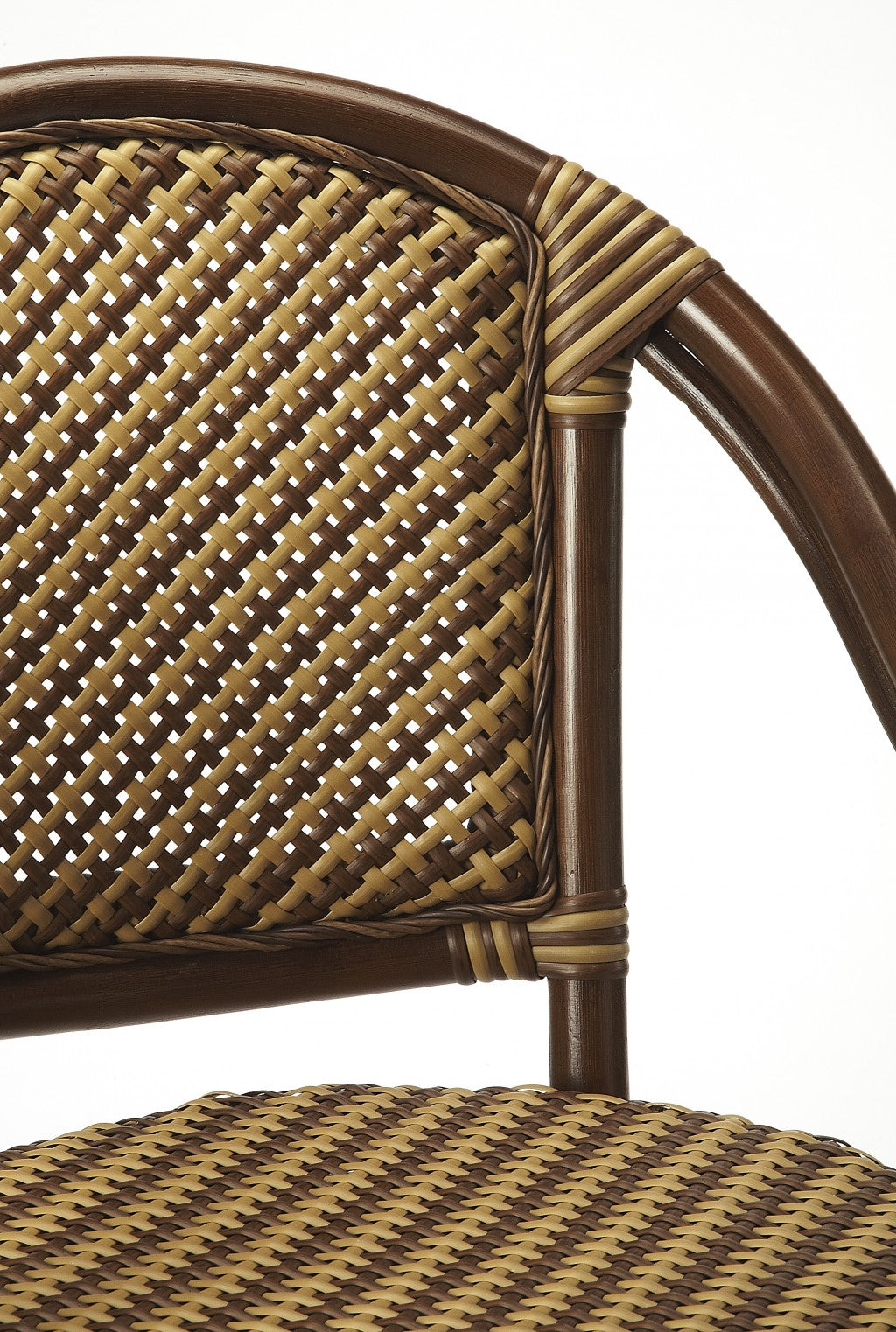 HomeRoots Dark Brown Rattan Bar Stool