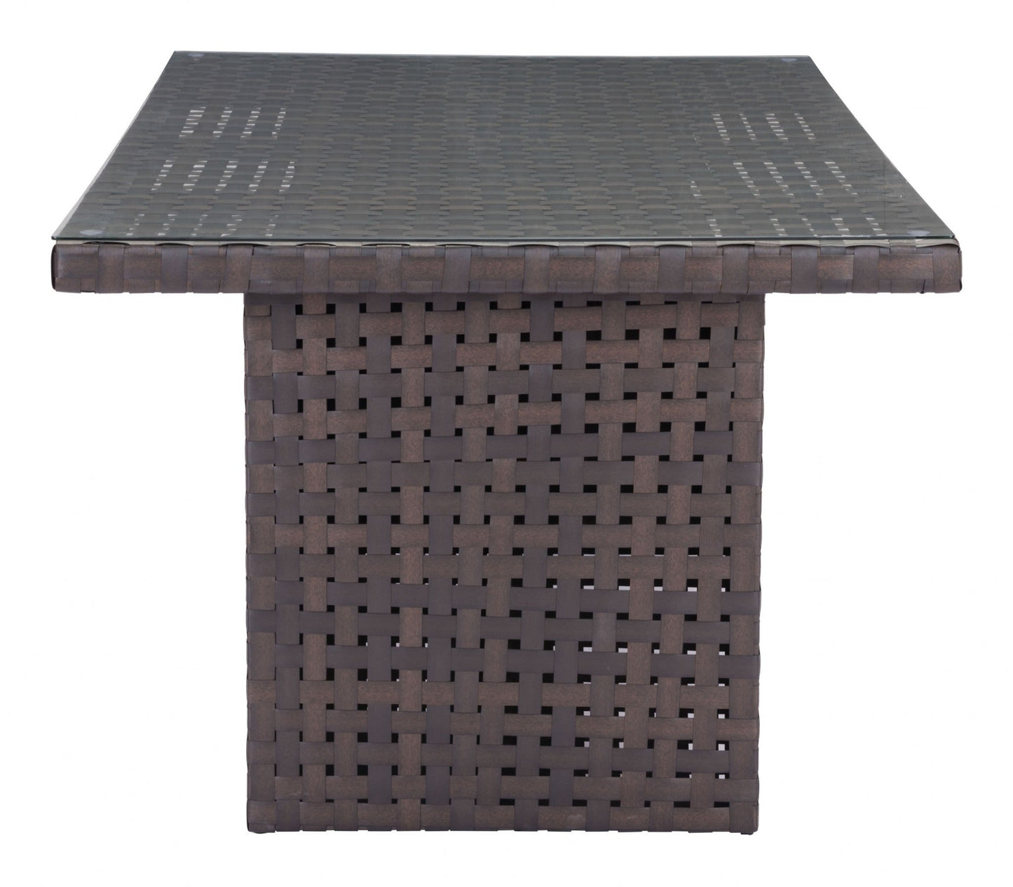 HomeRoots Dark Brown Woven Wicker Dining Table