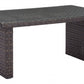 HomeRoots Dark Brown Woven Wicker Dining Table