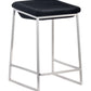 HomeRoots Dark Gray And Stainless Indented Counter Stools in Set of 2