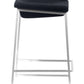 HomeRoots Dark Gray And Stainless Indented Counter Stools in Set of 2
