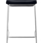 HomeRoots Dark Gray And Stainless Indented Counter Stools in Set of 2