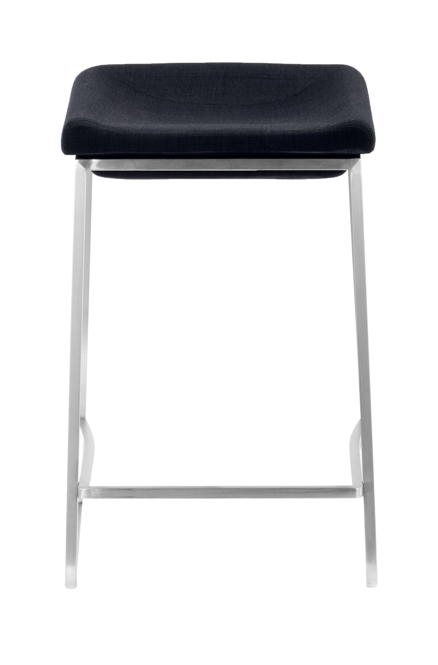 HomeRoots Dark Gray And Stainless Indented Counter Stools in Set of 2