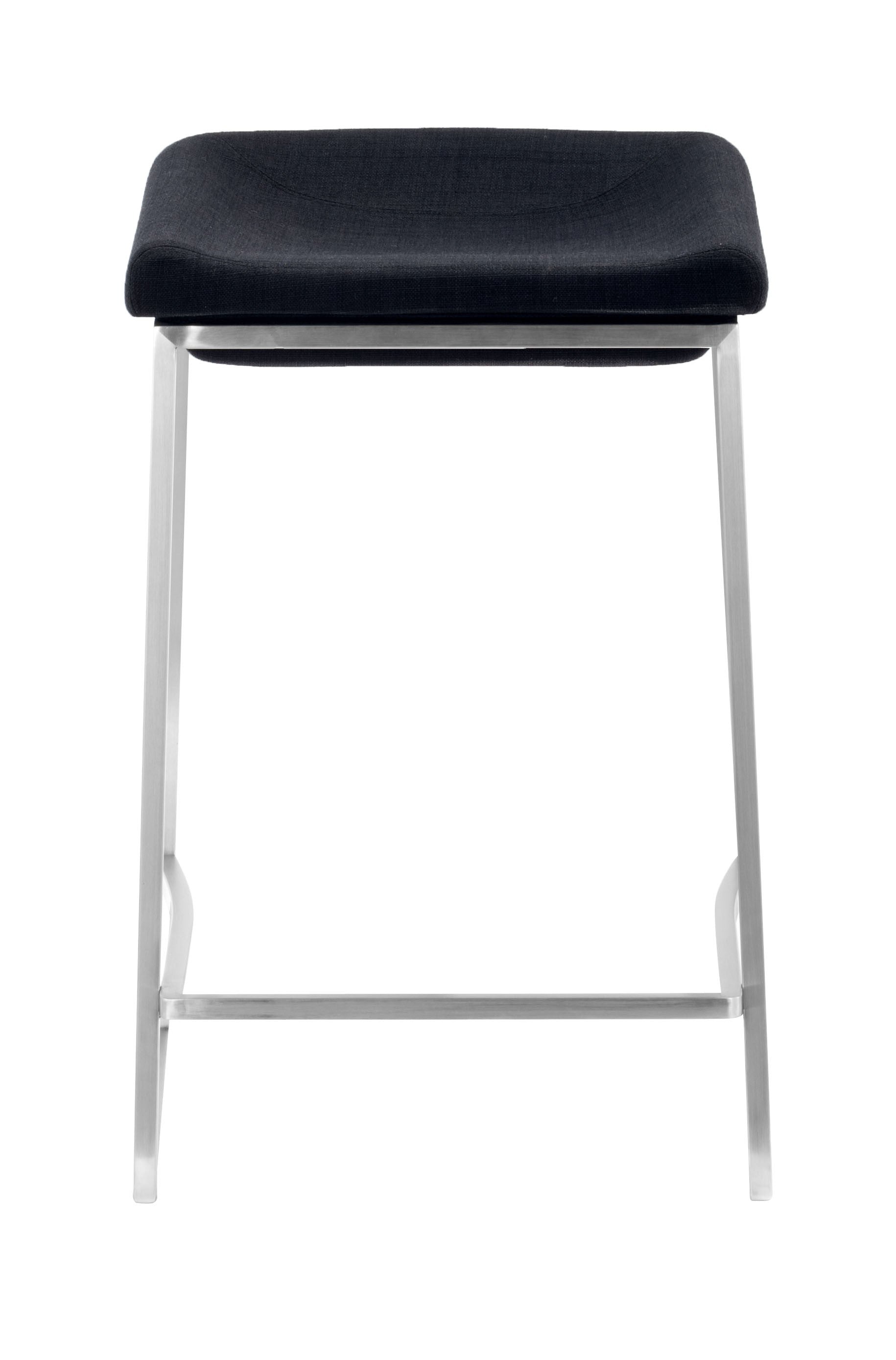 HomeRoots Dark Gray And Stainless Indented Counter Stools in Set of 2