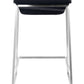 HomeRoots Dark Gray And Stainless Indented Counter Stools in Set of 2