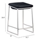 HomeRoots Dark Gray And Stainless Indented Counter Stools in Set of 2