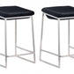 HomeRoots Dark Gray And Stainless Indented Counter Stools in Set of 2