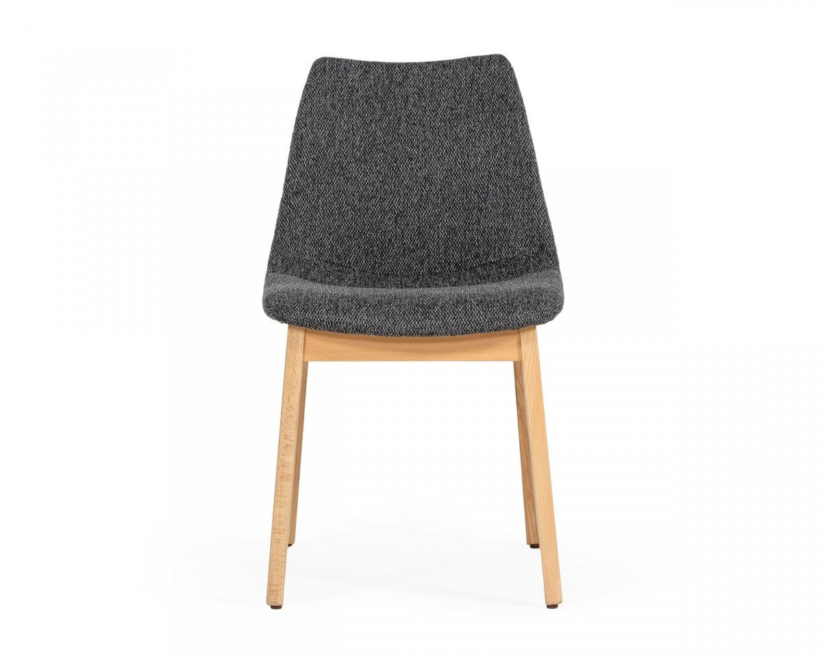 HomeRoots Dark Gray Fabric Dining Chairs in Set of 2
