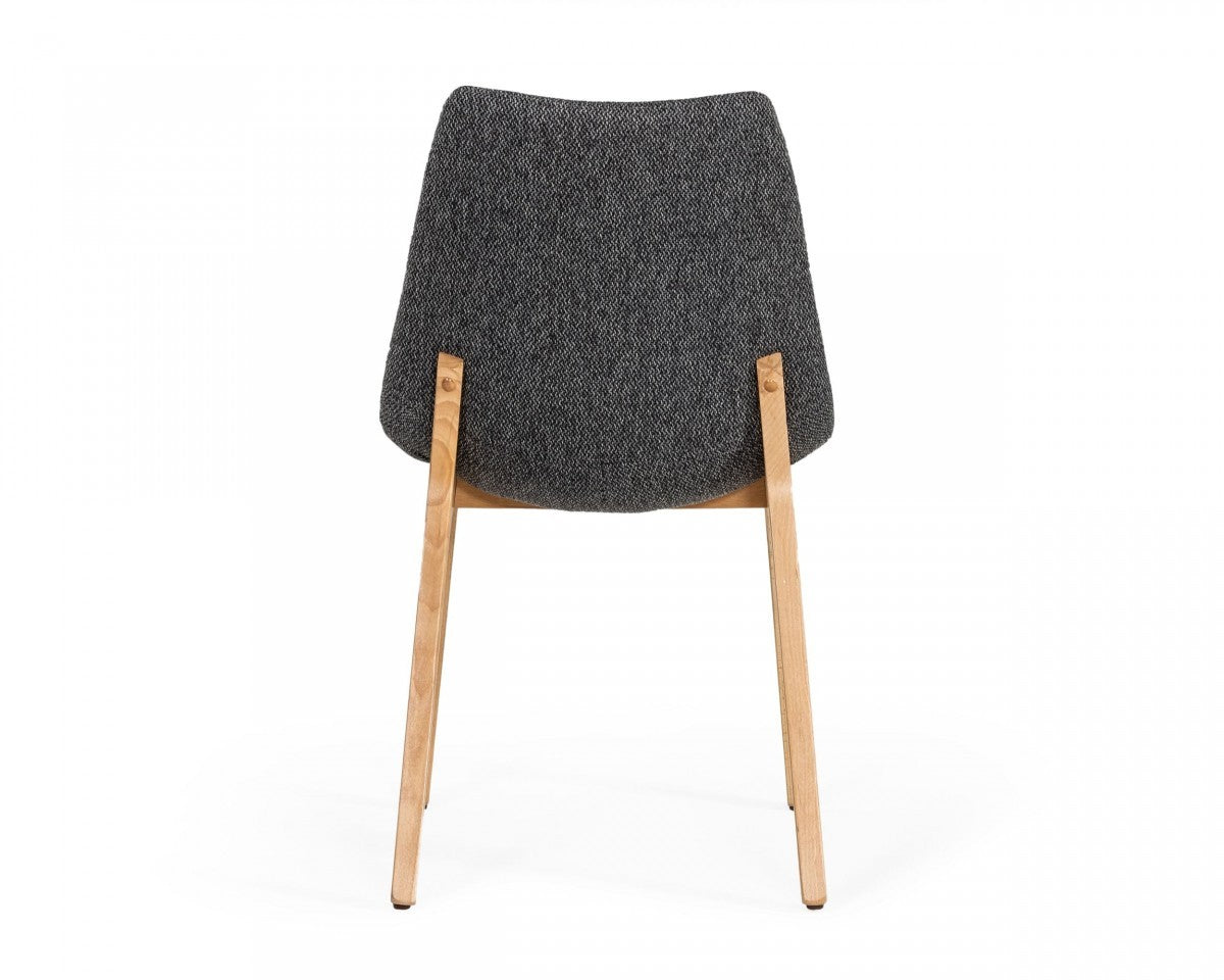 HomeRoots Dark Gray Fabric Dining Chairs in Set of 2