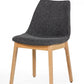 HomeRoots Dark Gray Fabric Dining Chairs in Set of 2