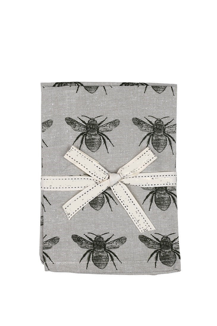 HomeRoots Dark Green Bumble Bee Napkins in Set of 8