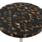 HomeRoots Dark Mother of Pearl Round Side Table