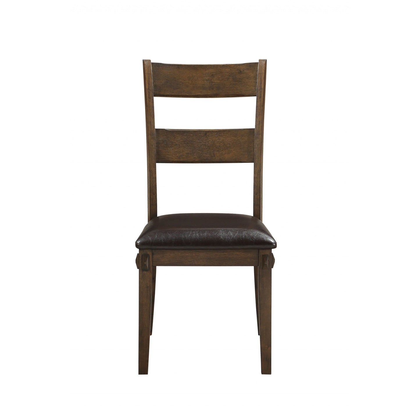 HomeRoots Dark Oak Ladder Back Dining Chairs in Set of Two