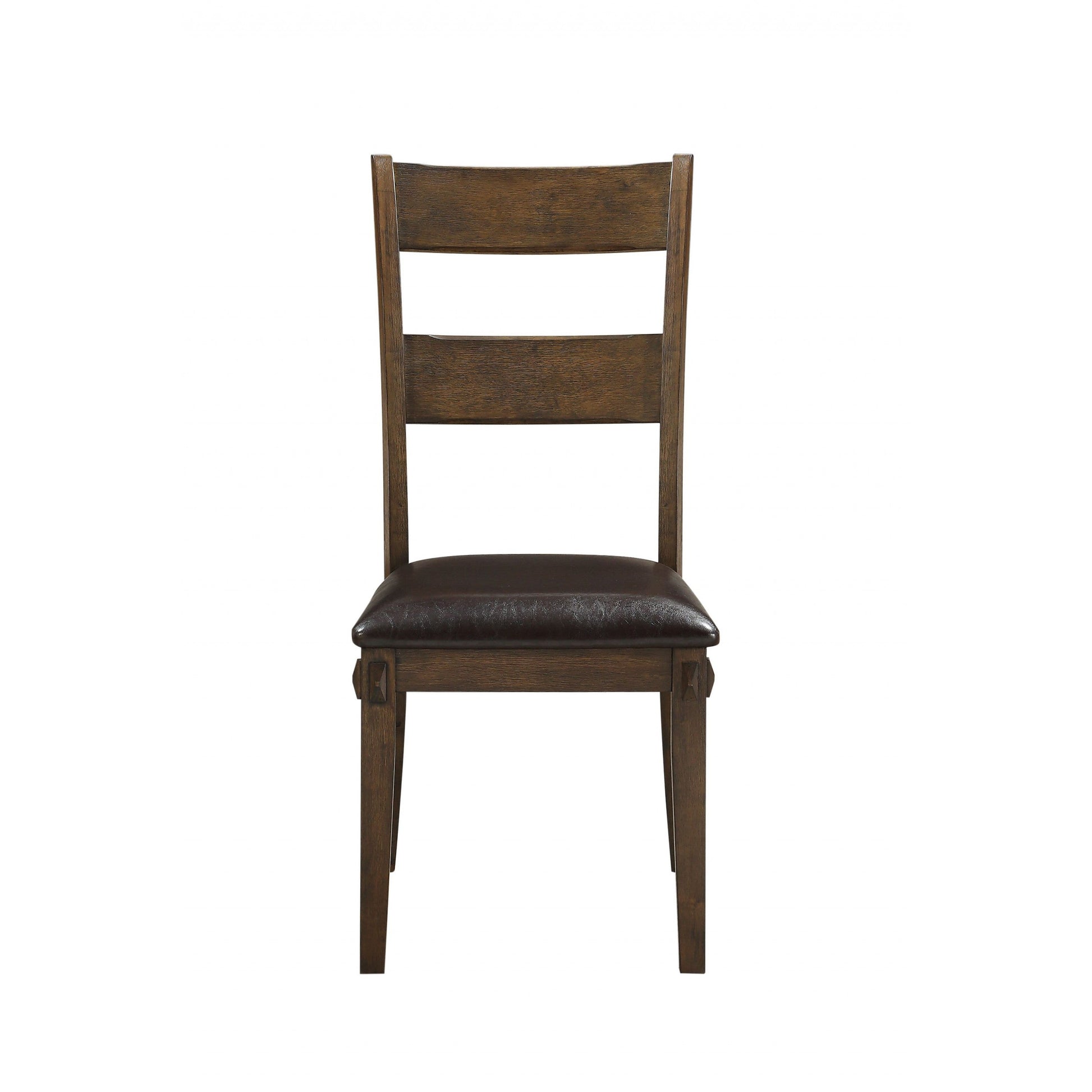 HomeRoots Dark Oak Ladder Back Dining Chairs in Set of Two